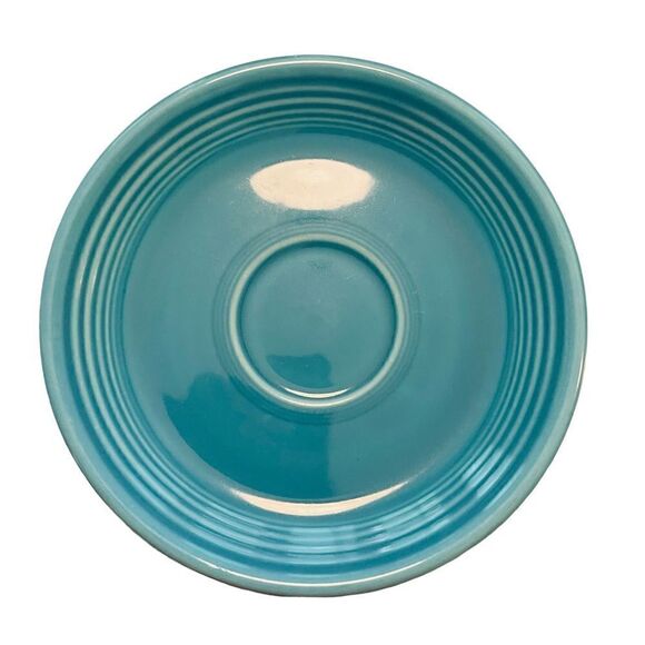 Vintage Mid-Century MCM Fiestaware Turquoise Teacup & Saucer - Picture 3 of 5